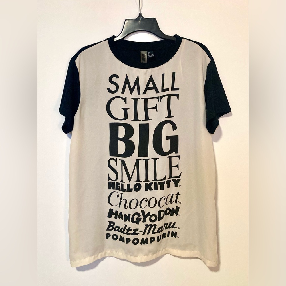 Hello Kitty Black and White Short Sleeve Tee